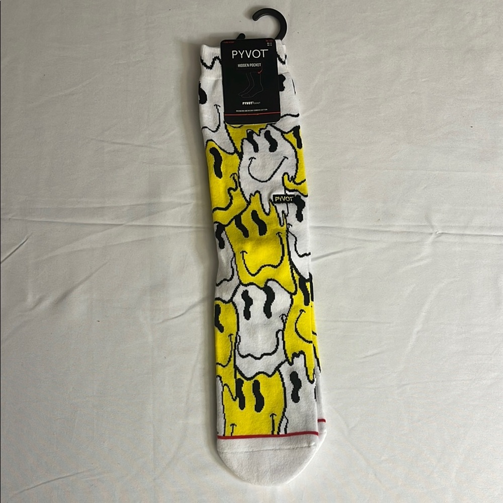 Men's White and Yellow Socks